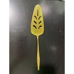 Vintage Florentine Gold Tone Pierced Cake Pie Server Mid Century Modern Flatware